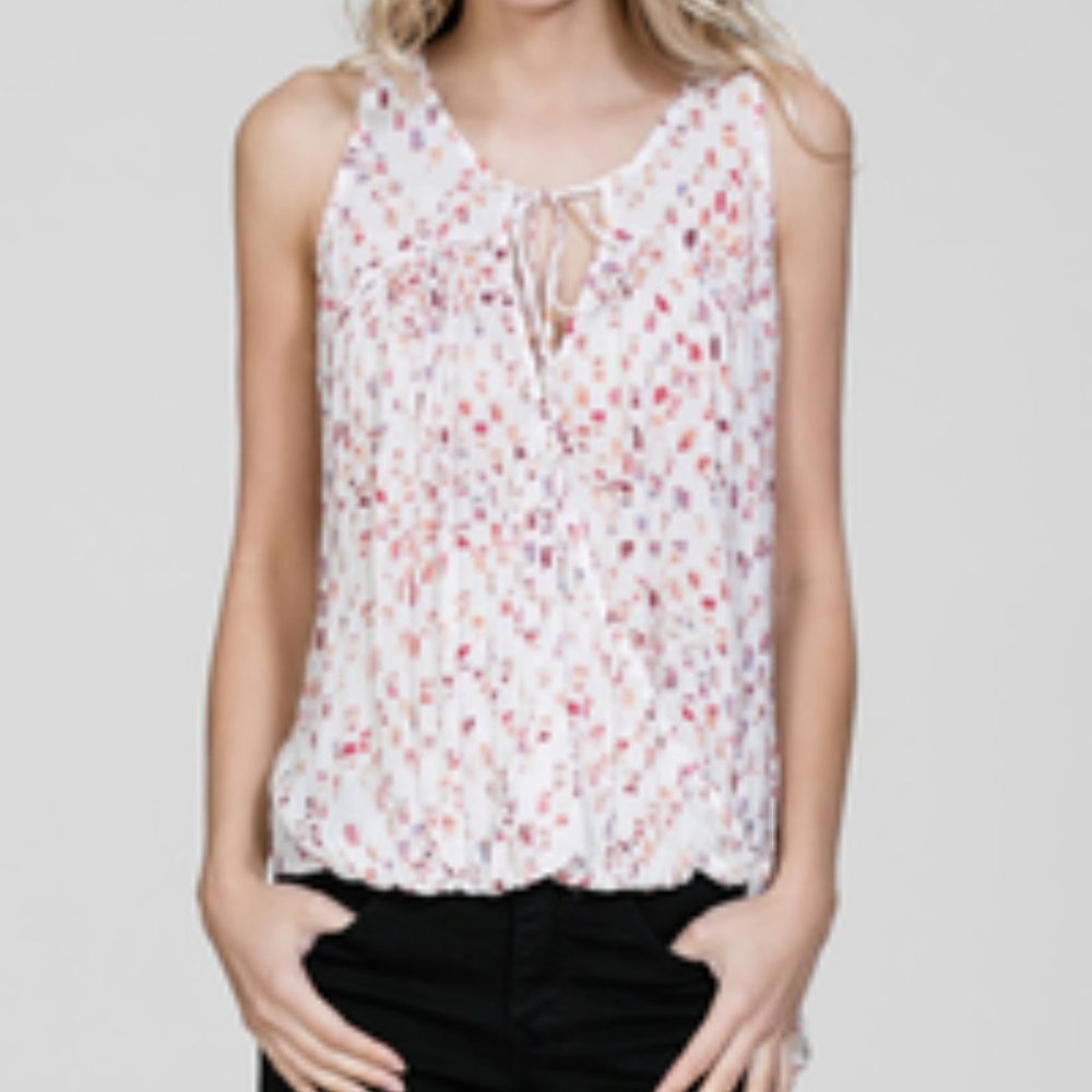FRONT BOW TIE OVERLAP TOP OFF WHITE PINK